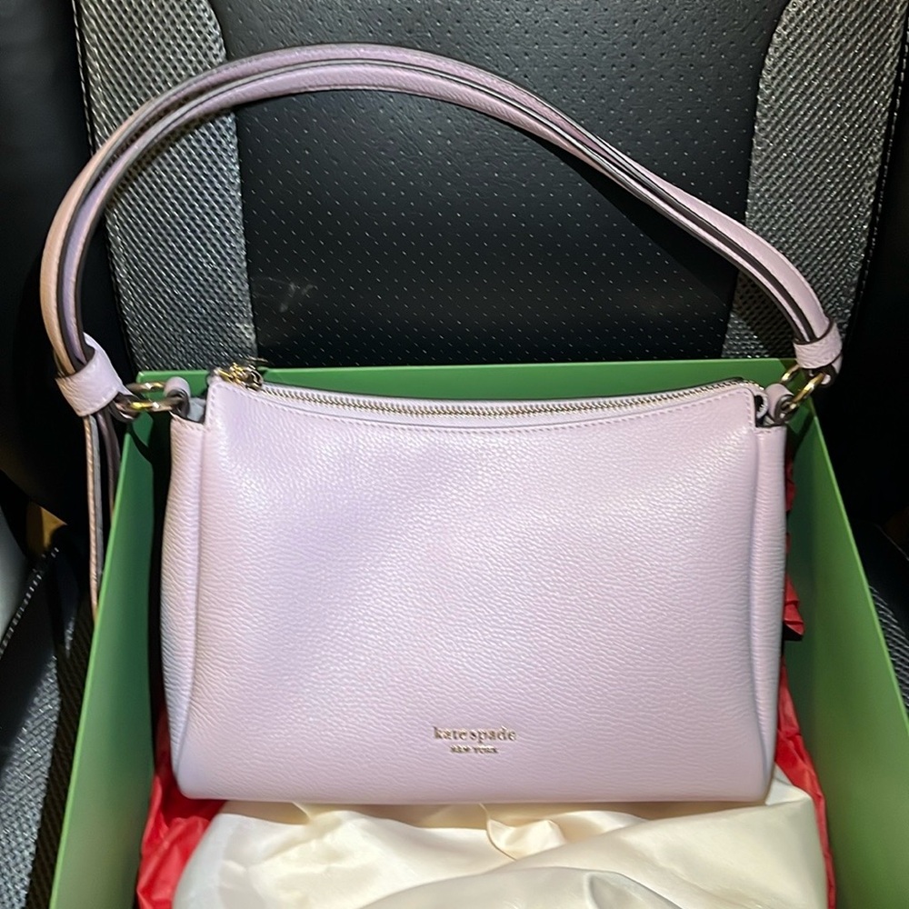 Kate Spade Knott Pebbled Leather Shoulder Bag - Violet Mist - Picture 5 of 8